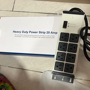 Heavy Duty Power Strip with Black Outlets